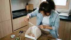 남은 종이접시로 선물 박스 만들기, 가위와 테이프만 있으면 끝