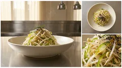 아삭함 살린 숙주 흑깨무침—30초 데치고 물기만 꽉 잡으면 끝