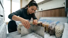 북엔드 2개로 냉동실 U자 칸막이 만들기, 세로 수납으로 한눈에 정리하는 법