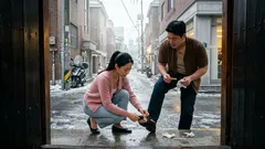 비·눈 오는 날 미끄럼 걱정 줄이는 반창고 신발 밑창 응급 대처법